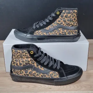 Vans Sk8 Hi Cher Strauberry Shoes Mens Size 8.5 Black Brown Suede Skate Cheetah