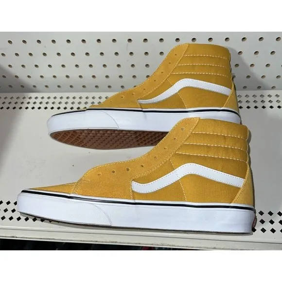 VANS Sk8-Hi Golden Yellow Mens Suede Athletic Skate Shoes Sneakers Size 8.5