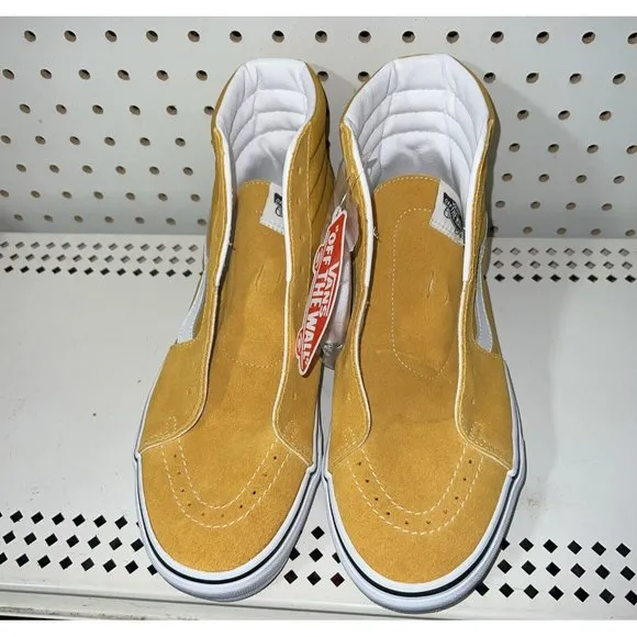 VANS Sk8-Hi Golden Yellow Mens Suede Athletic Skate Shoes Sneakers Size 8.5
