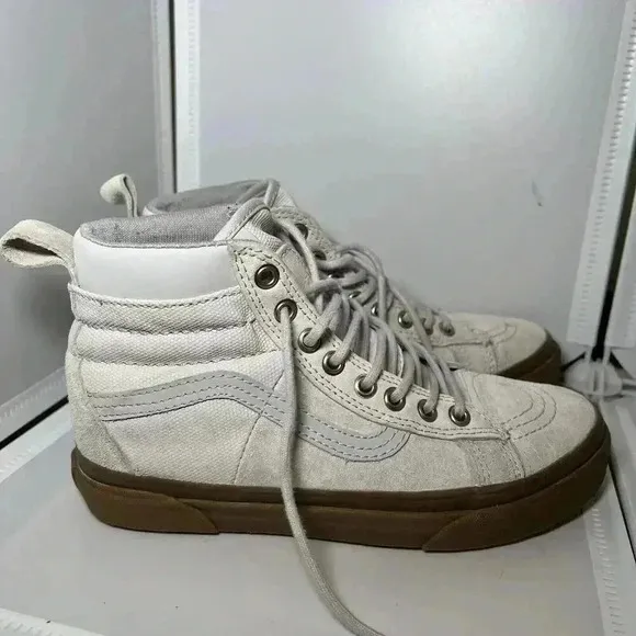 Vans SK8 Hi M Size 5.5, W 7 Shoes Gray Mid Top Off the Wall Suede Skate