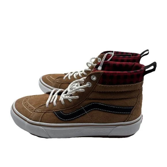 VANS Sk8-Hi MTE-1 Plaid Brown Size 7M