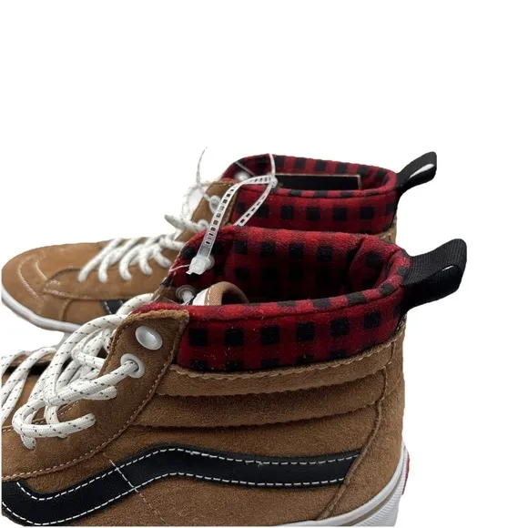 VANS Sk8-Hi MTE-1 Plaid Brown Size 7M