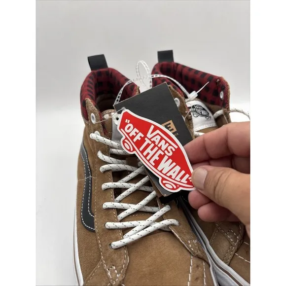 VANS Sk8-Hi MTE-1 Plaid Brown Size 7M