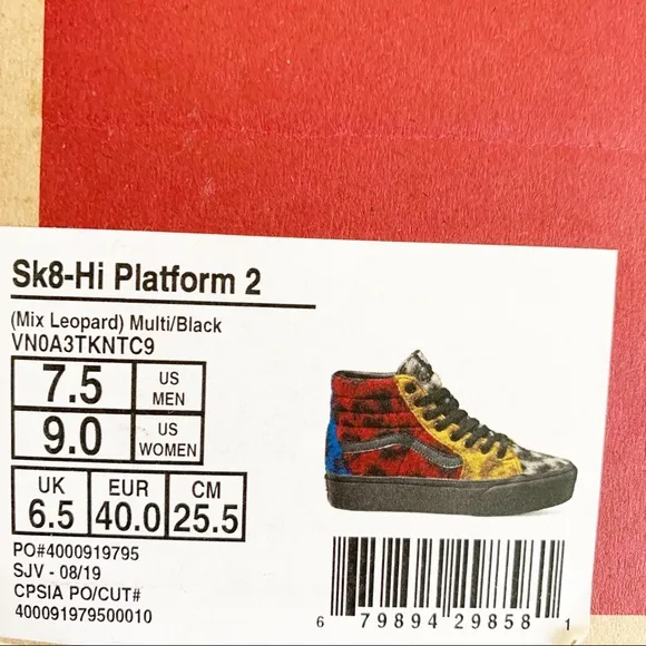 VANS Sk8 Hi Platform 2 Leopard Multi Colored