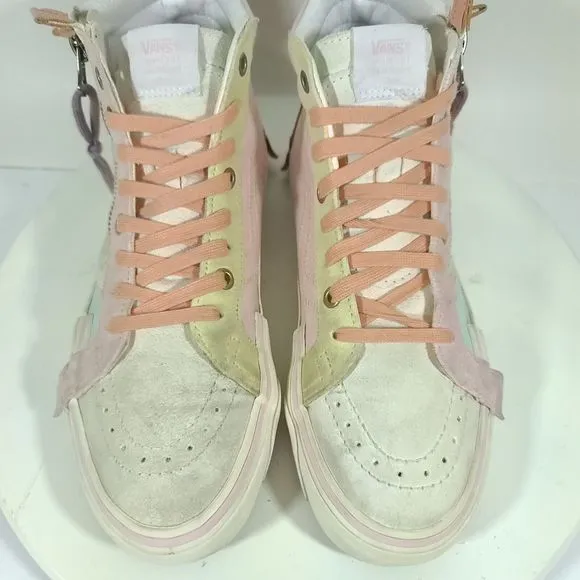 Vans Sk8-Hi Reissue CAP Pastel Skate Shoes Color Block High Top Zip Womens 8.5