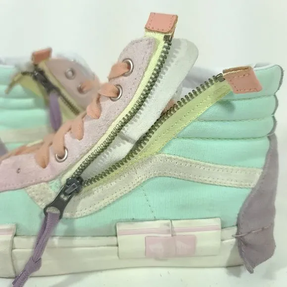 Vans Sk8-Hi Reissue CAP Pastel Skate Shoes Color Block High Top Zip Womens 8.5