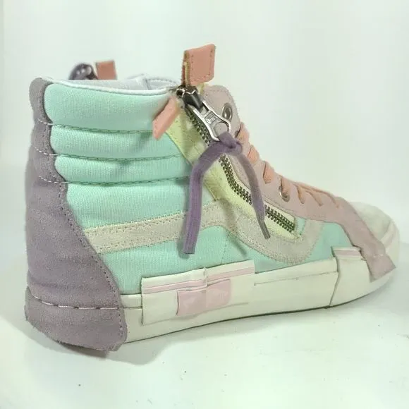 Vans Sk8-Hi Reissue CAP Pastel Skate Shoes Color Block High Top Zip Womens 8.5