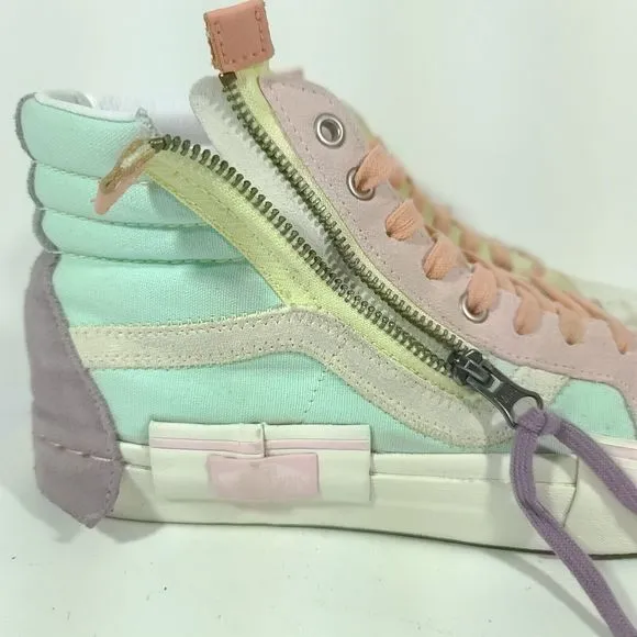 Vans Sk8-Hi Reissue CAP Pastel Skate Shoes Color Block High Top Zip Womens 8.5