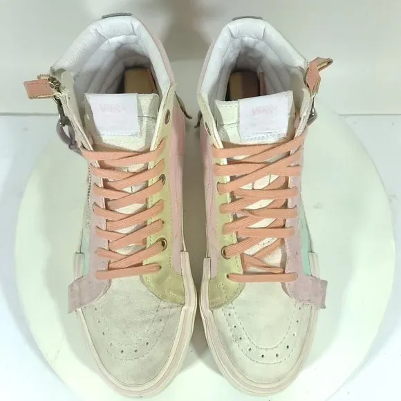 Vans Sk8-Hi Reissue CAP Pastel Skate Shoes Color Block High Top Zip Womens 8.5
