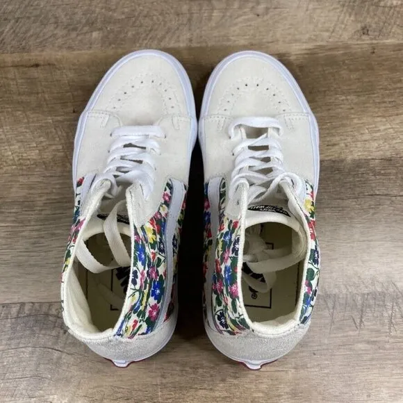 VANS Sk8-Hi Tapered Floral White Skate Shoes Sneakers Women's Size 6.5 NEW
