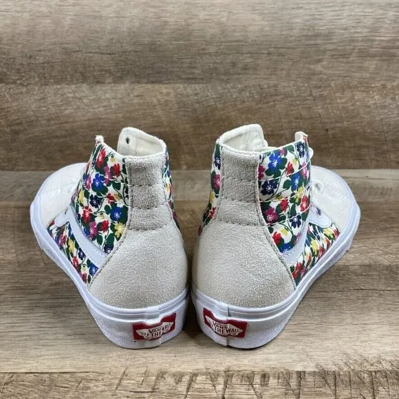 VANS Sk8-Hi Tapered Floral White Skate Shoes Sneakers Women's Size 6.5 NEW