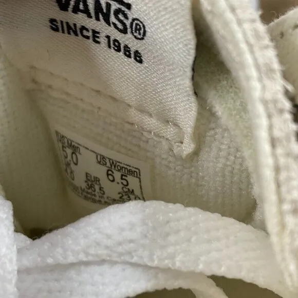 VANS Sk8-Hi Tapered Floral White Skate Shoes Sneakers Women's Size 6.5 NEW