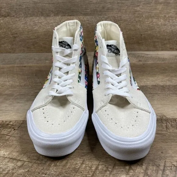 VANS Sk8-Hi Tapered Floral White Skate Shoes Sneakers Women's Size 6.5 NEW
