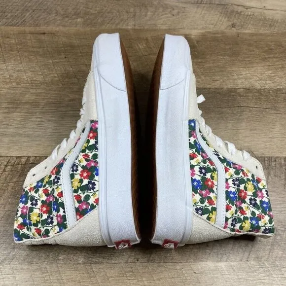VANS Sk8-Hi Tapered Floral White Skate Shoes Sneakers Women's Size 6.5 NEW