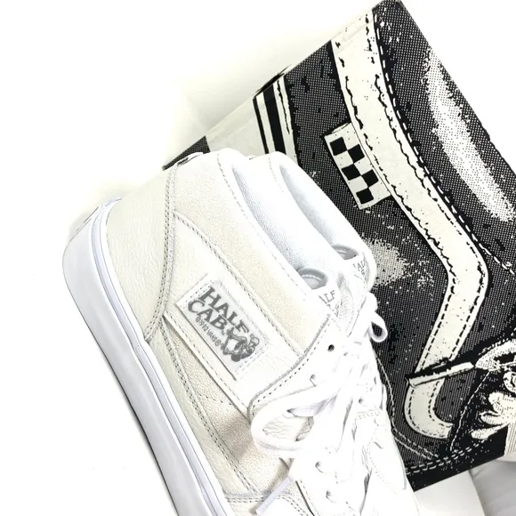 VANS Skate Half Cab Daz Shoes Women's Sneakers Mid Top Leather White VN0A5FCDWWW