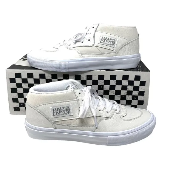 VANS Skate Half Cab Daz Shoes Women's Sneakers Mid Top Leather White VN0A5FCDWWW