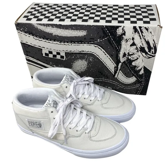 VANS Skate Half Cab Daz Shoes Women's Sneakers Mid Top Leather White VN0A5FCDWWW