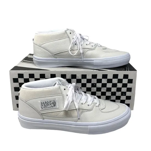 VANS Skate Half Cab Daz Shoes Women's Sneakers Mid Top Leather White VN0A5FCDWWW