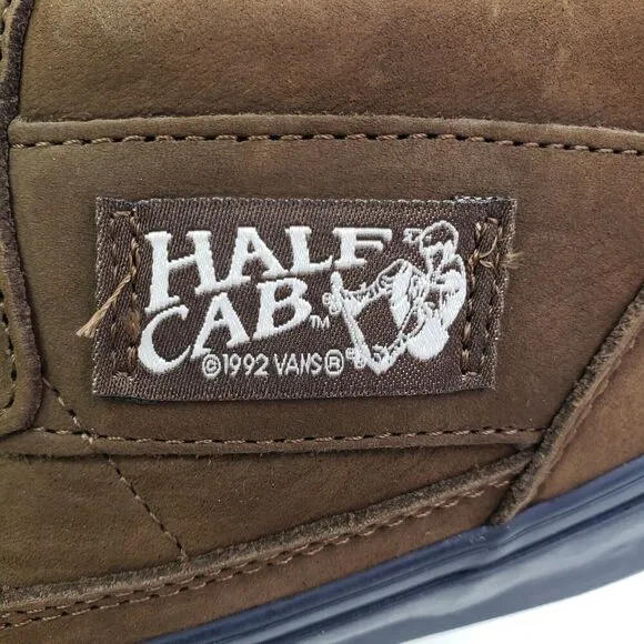 Vans Skate Half Cab Nick Michel Mens Sz 7.5 Brown Navy Suede Skate Sneaker Shoes