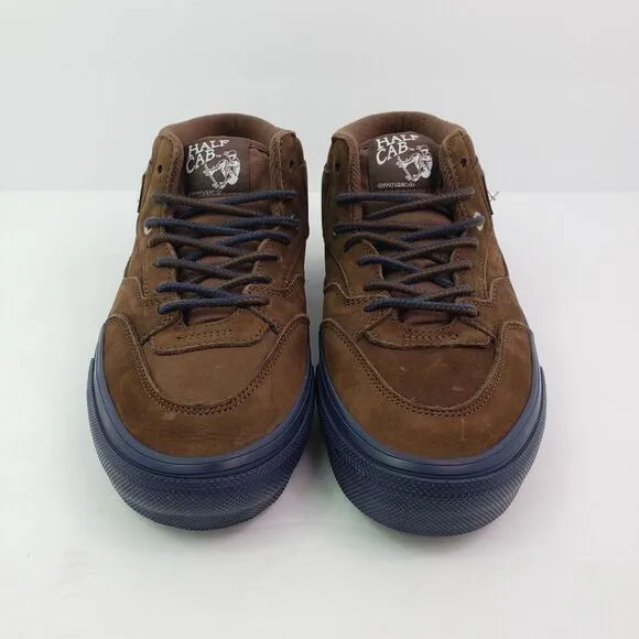 Vans Skate Half Cab Nick Michel Mens Sz 7.5 Brown Navy Suede Skate Sneaker Shoes
