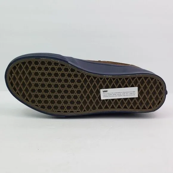 Vans Skate Half Cab Nick Michel Mens Sz 7.5 Brown Navy Suede Skate Sneaker Shoes