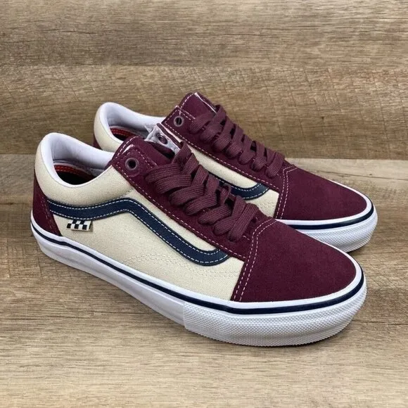 VANS Skate Old Skool Mauve Wine Skate Shoes Sneakers Mens 7 Womens 8.5 NEW