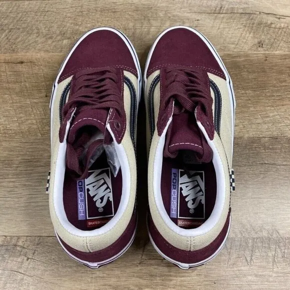 VANS Skate Old Skool Mauve Wine Skate Shoes Sneakers Mens 7 Womens 8.5 NEW