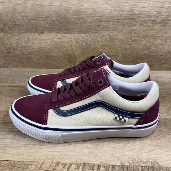 VANS Skate Old Skool Mauve Wine Skate Shoes Sneakers Mens 7 Womens 8.5 NEW