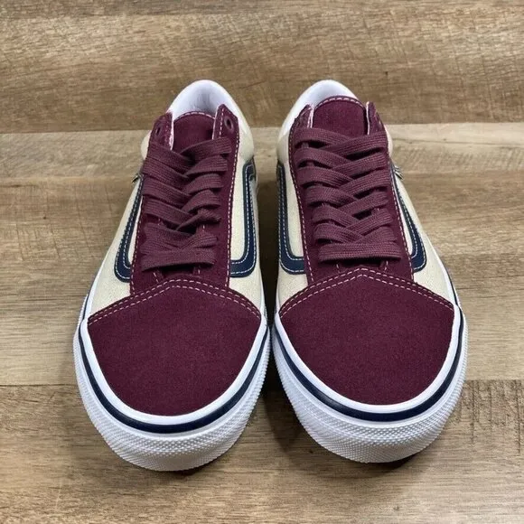 VANS Skate Old Skool Mauve Wine Skate Shoes Sneakers Mens 7 Womens 8.5 NEW