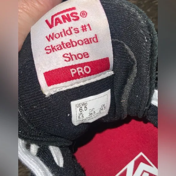 VANS SKATE SK8-HI SHOES ~ Men’s 6.5 ~ Black &amp; White