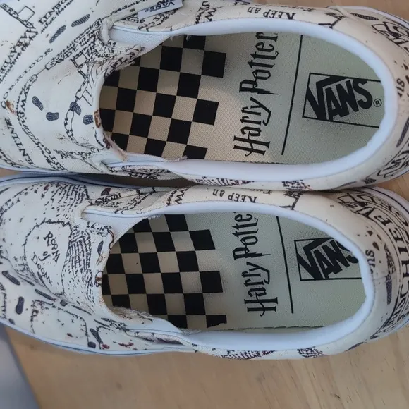 Vans Slip-On Harry Potter Marauders Map Graphic Sneakers Shoes