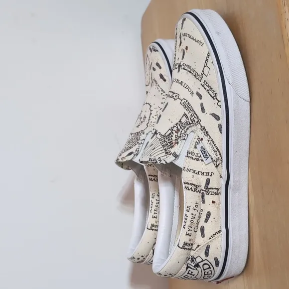Vans Slip-On Harry Potter Marauders Map Graphic Sneakers Shoes