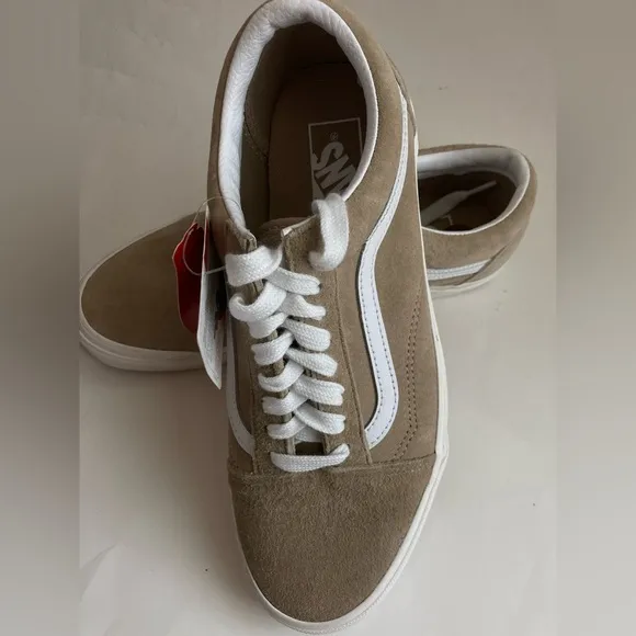 Vans sneakers Old Skool low tops lace up shoes leather and fabric upper khaki