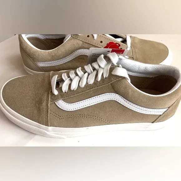 Vans sneakers Old Skool low tops lace up shoes leather and fabric upper khaki