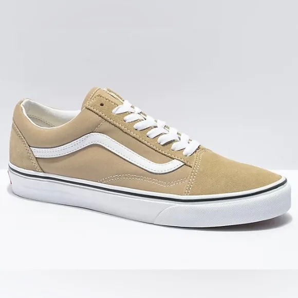 Vans sneakers Old Skool low tops lace up shoes leather and fabric upper khaki
