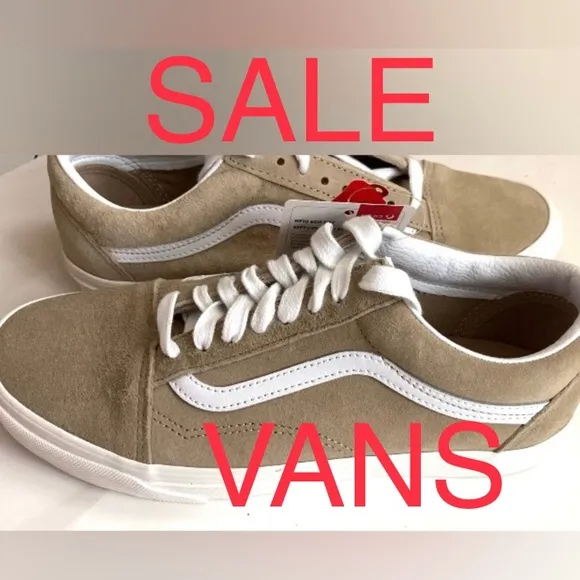 Vans sneakers Old Skool low tops lace up shoes leather and fabric upper khaki