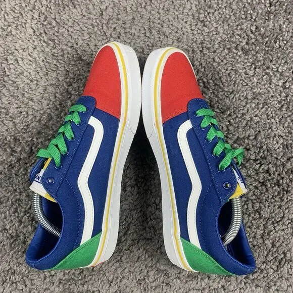 Vans Sneakers Youth Kids Sz 6 Old Skool Yacht Club Skate Shoes Red Green Blue