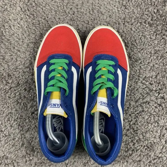Vans Sneakers Youth Kids Sz 6 Old Skool Yacht Club Skate Shoes Red Green Blue