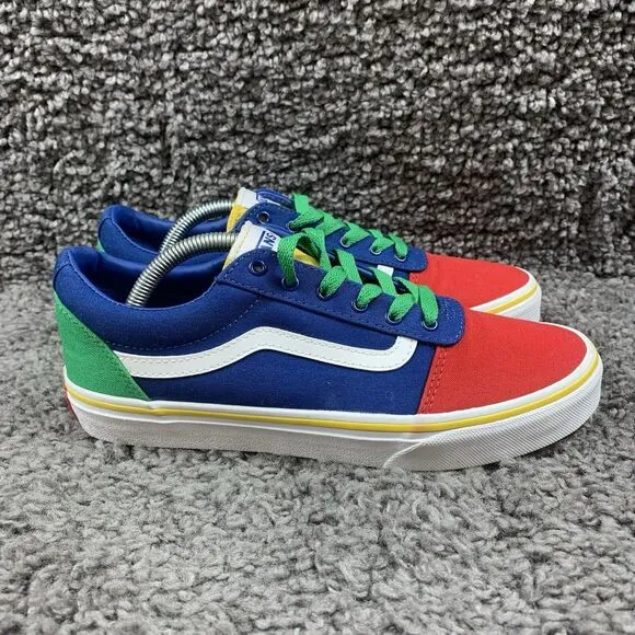Vans Sneakers Youth Kids Sz 6 Old Skool Yacht Club Skate Shoes Red Green Blue