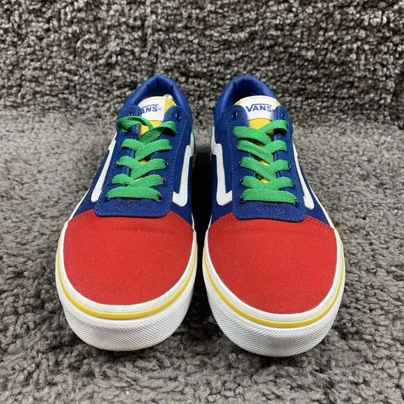 Vans Sneakers Youth Kids Sz 6 Old Skool Yacht Club Skate Shoes Red Green Blue