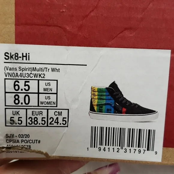 Vans spirit hi top red and black