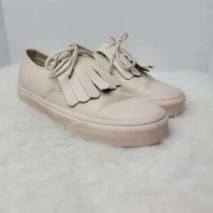 Vans Tan Fringe Leather Low Top Skate Women's Sneakers Shoes Size 6.5