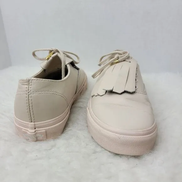 Vans Tan Fringe Leather Low Top Skate Women's Sneakers Shoes Size 6.5