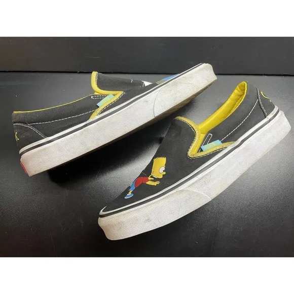 VANS The Simpsons Slip On Homer/ Bart Skate Shoes Mens 6 Women 7.5 Limited Ed
