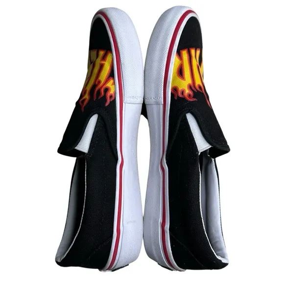Vans Ultracush THRASHER Flames Men’s Slip-On Skate Shoes. Size 7