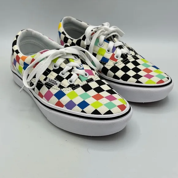 Vans Unisex Adult Skate Shoes Multicolor 721356 Checkered Lace Up M 4 W 5.5 New‎