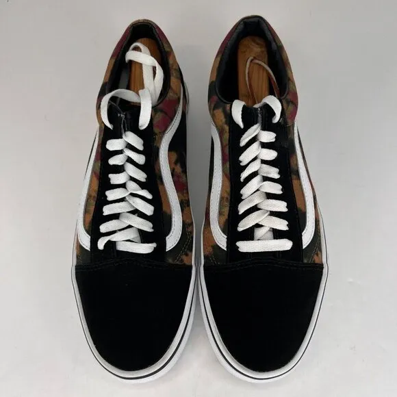 Vans Unisex  Black Tie Dye Old Skool Woodland Wash Size 9 M 10.5 W Skate Shoes