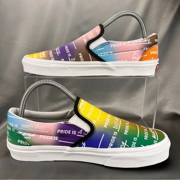 Vans Unisex Pride Is Rainbow Slip On Shoes Mens 7.5 / Womens 9 #LGBTQIA Sneakers