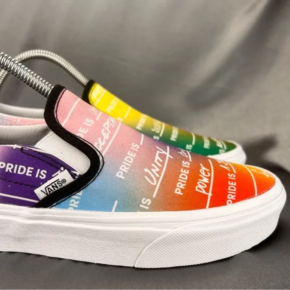 Vans Unisex Pride Is Rainbow Slip On Shoes Mens 7.5 / Womens 9 #LGBTQIA Sneakers