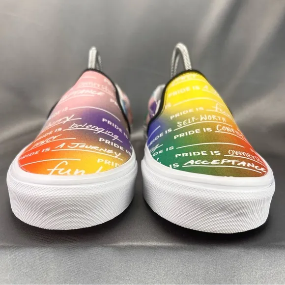 Vans Unisex Pride Is Rainbow Slip On Shoes Mens 7.5 / Womens 9 #LGBTQIA Sneakers